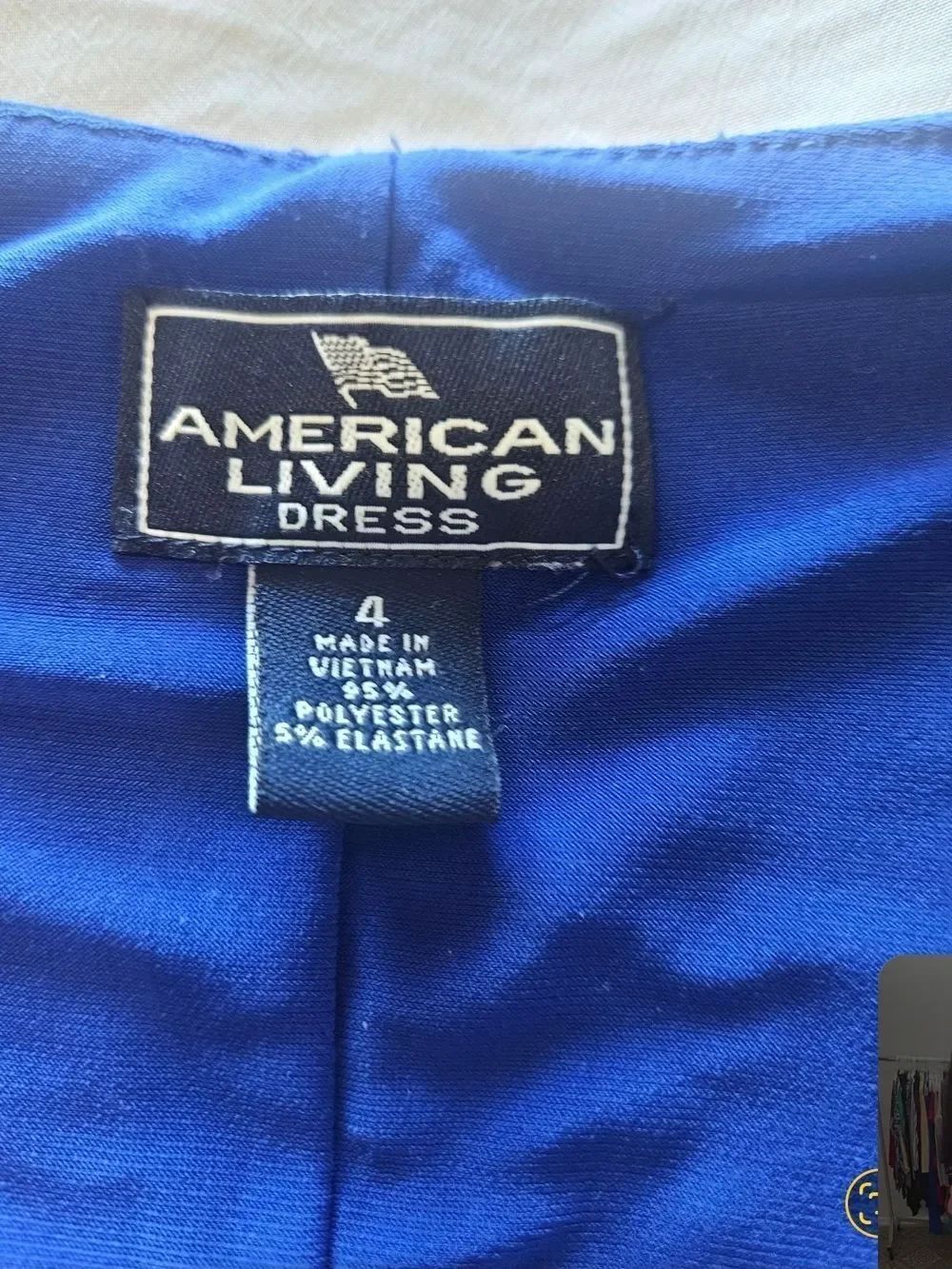 American Living Royal Blue Draped Sheath Dress Size 4 - Picture 5 of 6